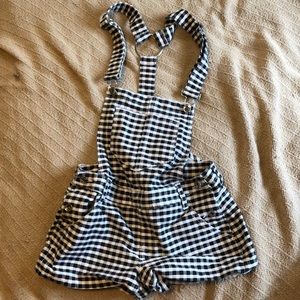Black and white checkered overalls